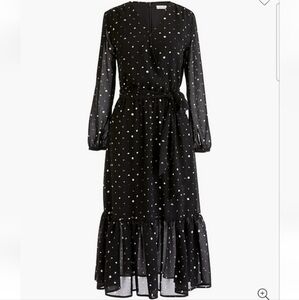 Jcrew Point Sur faux-wrap dress in crinkle chiffon